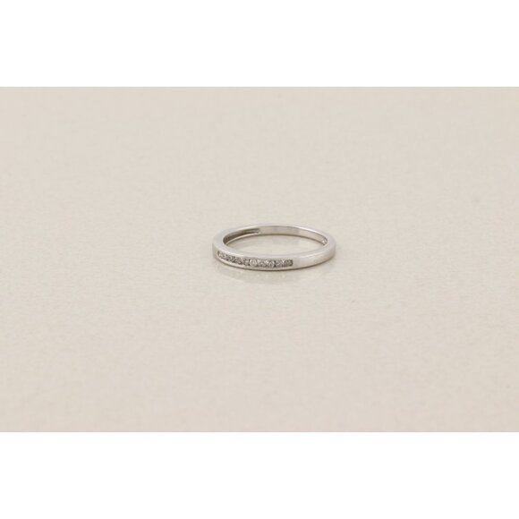 Sterling Silver .08 ct Diamond Band Ring Stackable Size 7 - Picture 3 of 6